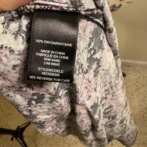 AFRM Jamie Ditzy Floral Midi Dress Slit Puff Sleeves Cottage Open Back Size M - Picture 11 of 12